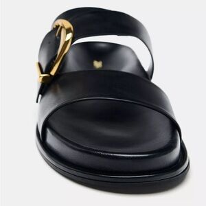 Zara Black Slide Sandals Size 41
